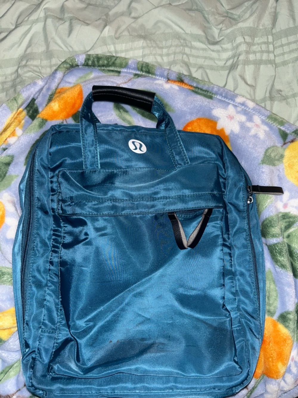 Lululemon Teal Nylon Tote Backpack